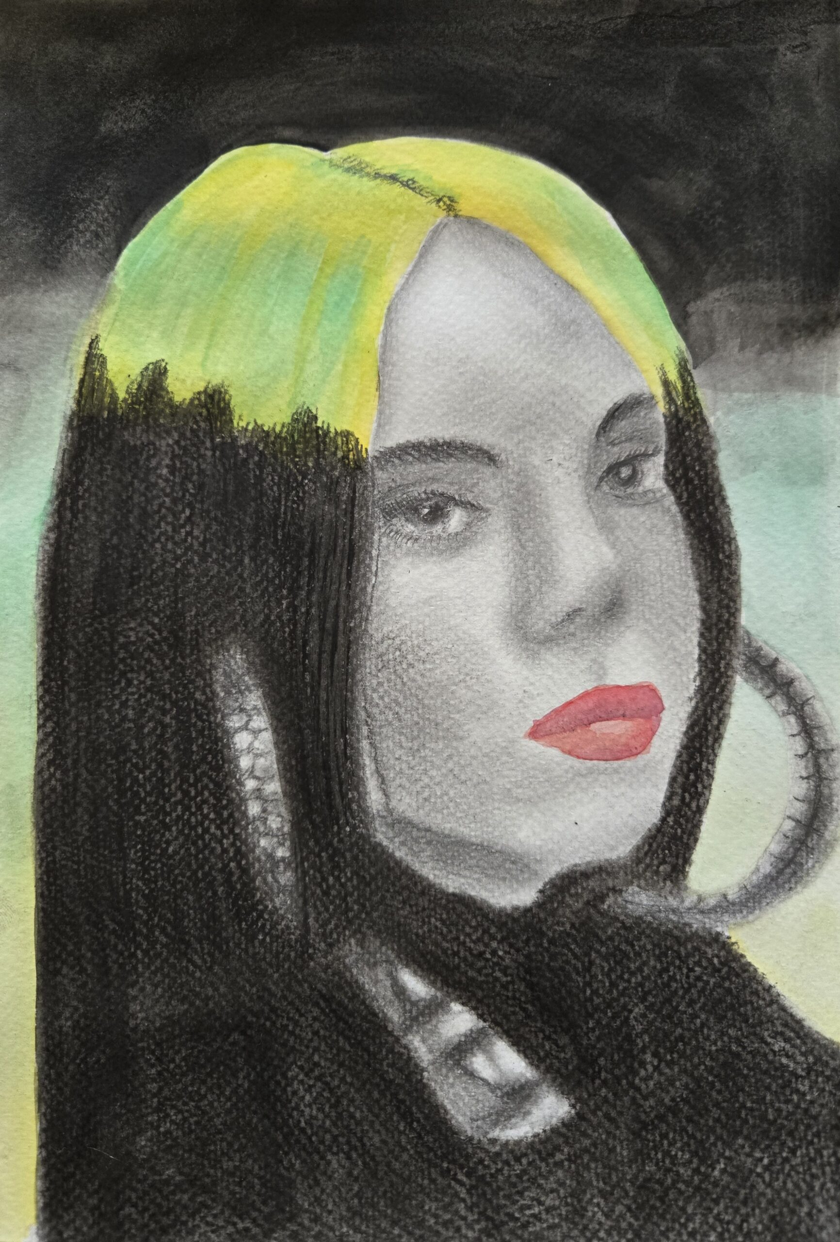 a drawing of billie eilish